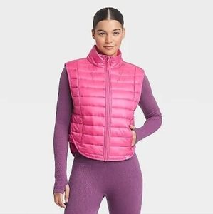 Women's Quilted Puffer Vest - JoyLab Pink L